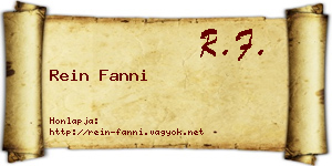 Rein Fanni névjegykártya