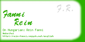 fanni rein business card